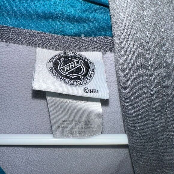 NHL San Jose sharks  gray athletic material hoodie - Picture 6 of 6